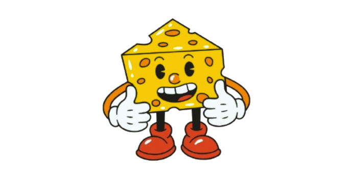funny cheese puns cartoon character giving thumbs up