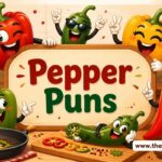 Pepper puns title card with cartoon peppers