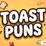 Toast puns title card with cartoon toast slices