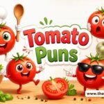 Tomato puns title card with cartoon tomatoes